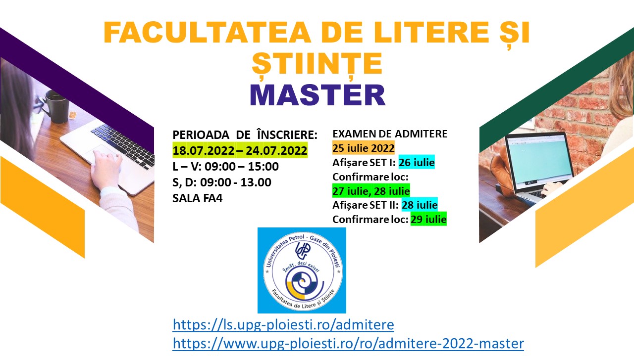 Admitere master - iulie 2022