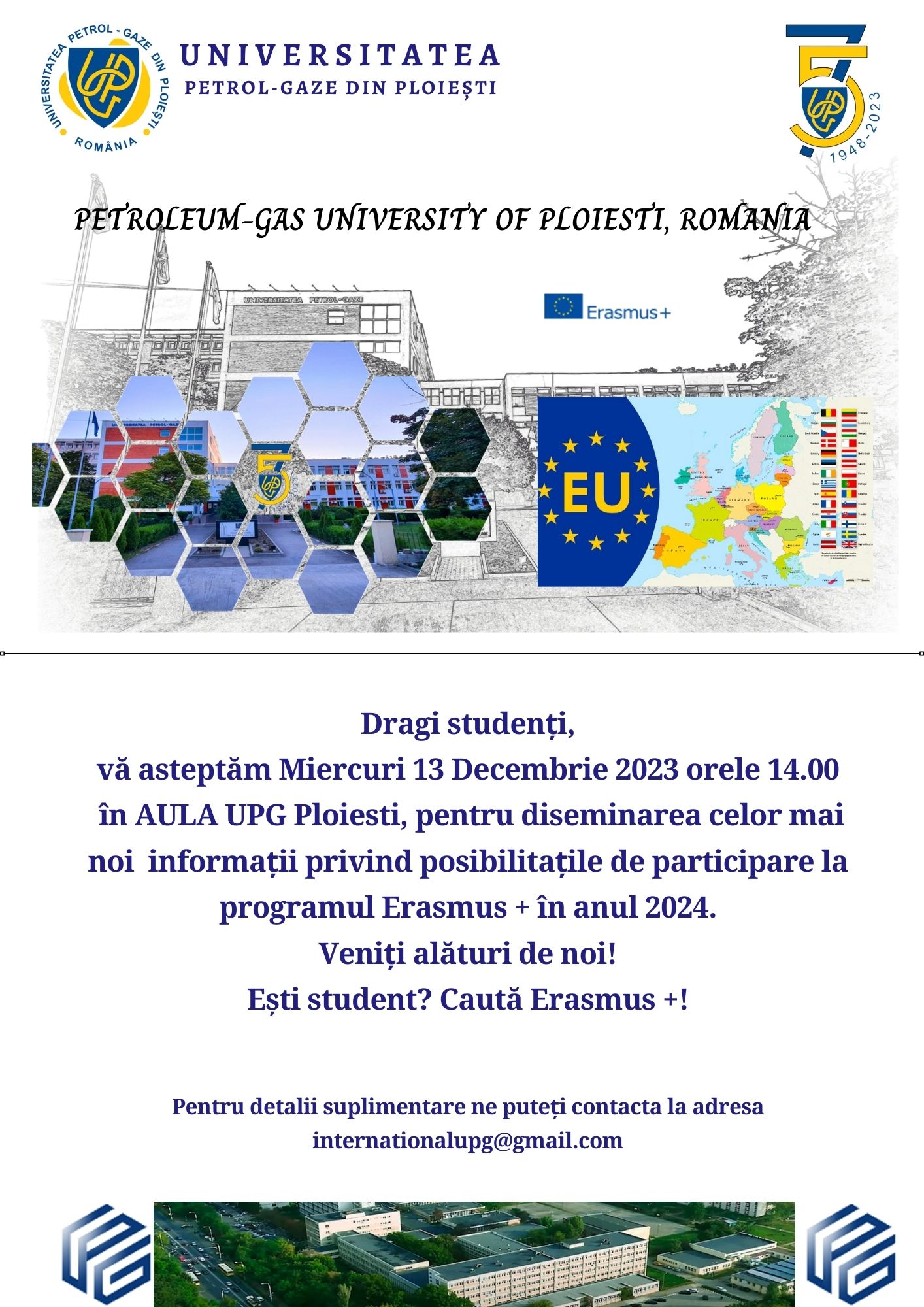Informare întâlnire studenți - program Erasmus+ 
