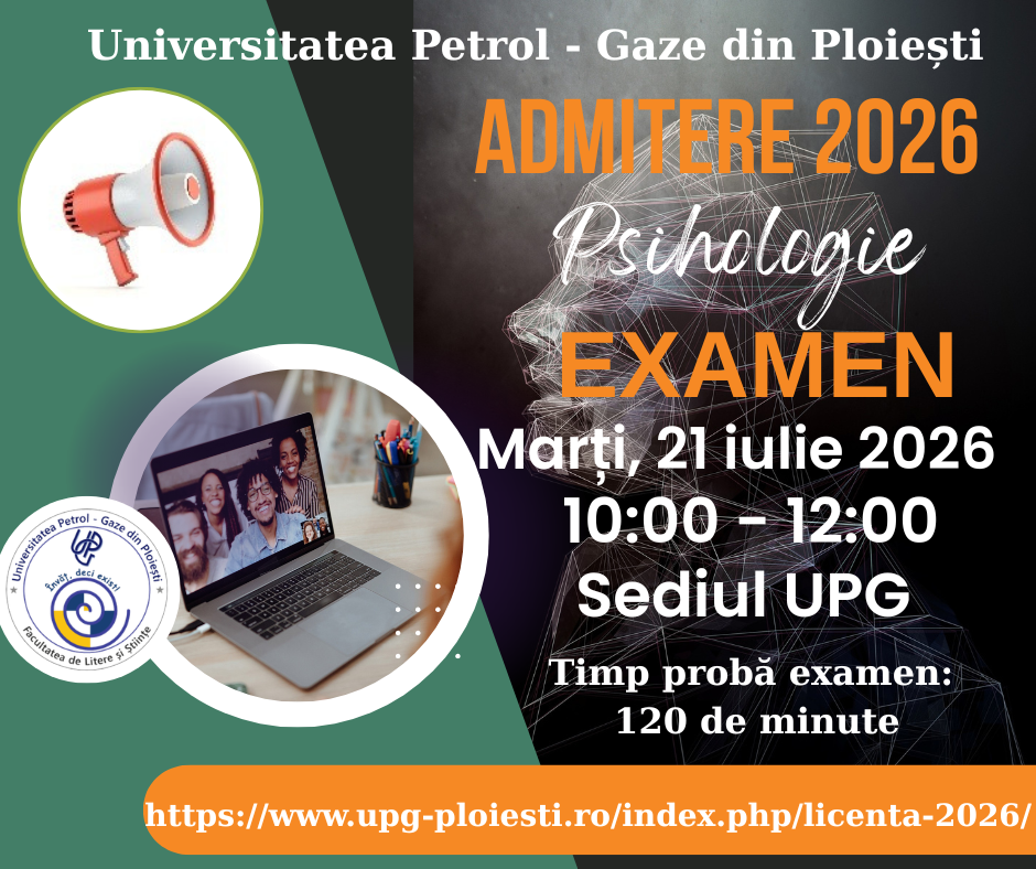 Anunț Examen Psihologie - 21 iulie 2026