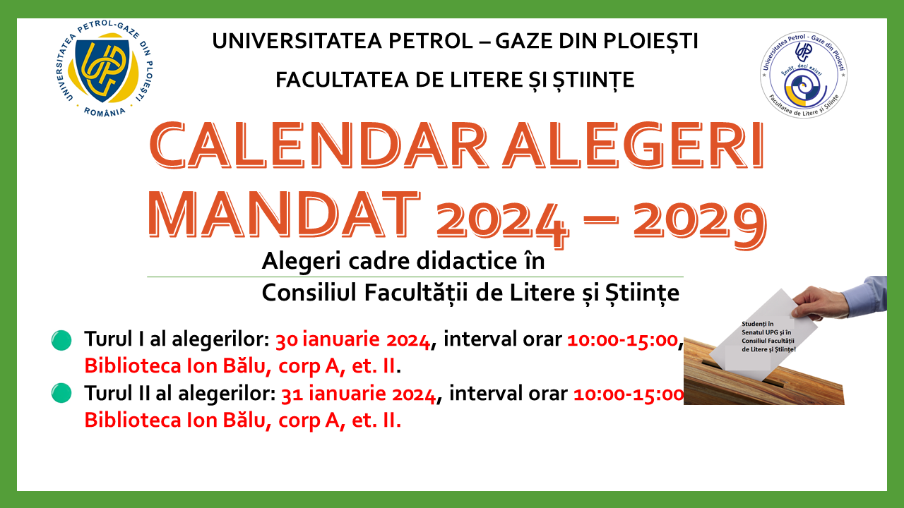 Alegeri cadre didactice în Consiliul Facultății de Litere și Științe