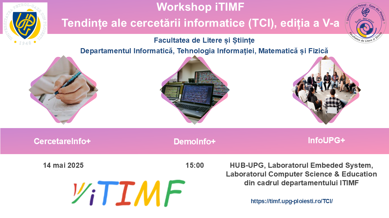 Workshop științific studențesc TCI ediția a V-a, 14 mai 2025