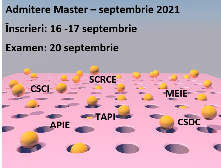 Anunț important - Admitere Master Septembrie 2021